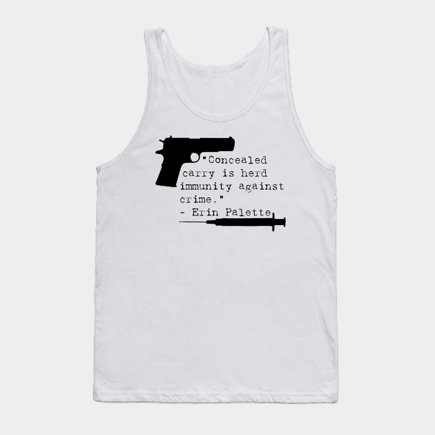 Herd Immunity, Black Text Tank Top by Operation Blazing Sword